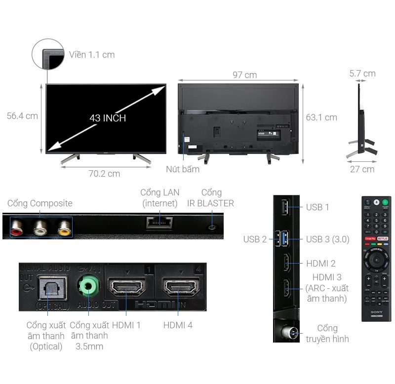 Tivi Sony 43 inch KDL-43W800G