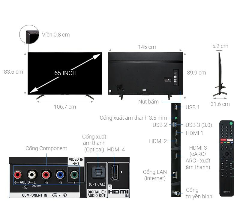 Tivi Sony 4K 65 inch KD-65X8500G/S