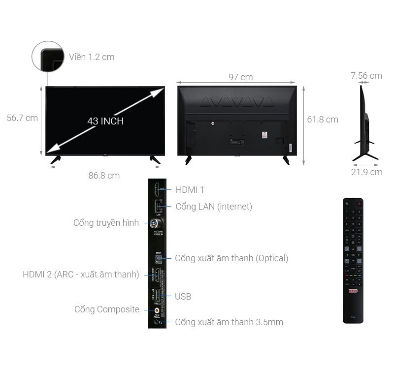 Tivi TCL 4K 43 inch L43P65-UF