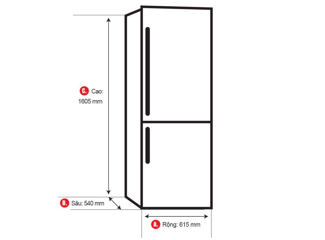 Tủ lạnh Electrolux 260L EBB2802H-H Inverter (Ngăn đá dưới)