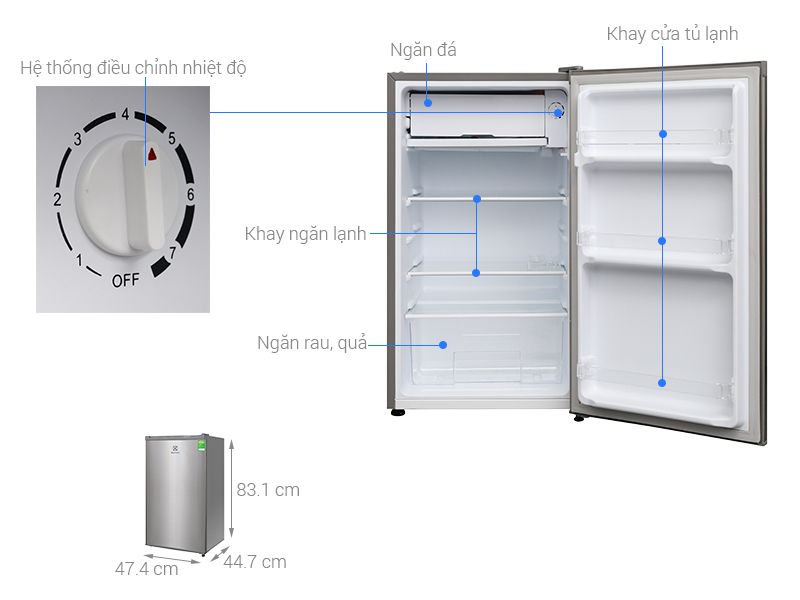 Tủ lạnh Electrolux 90L EUM0900S-A