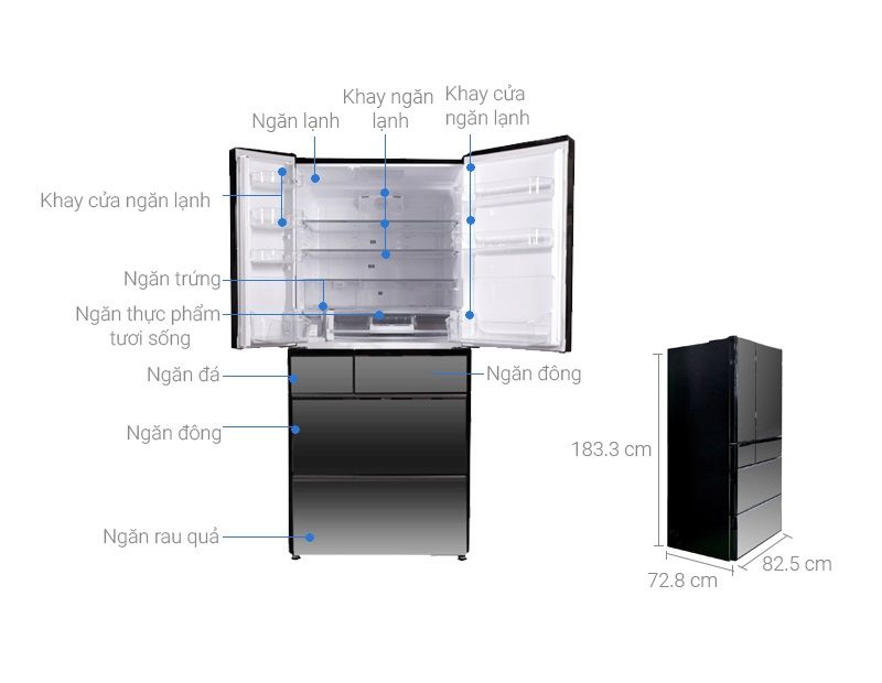 Tủ lạnh Hitachi Inverter 722L R-X670GV