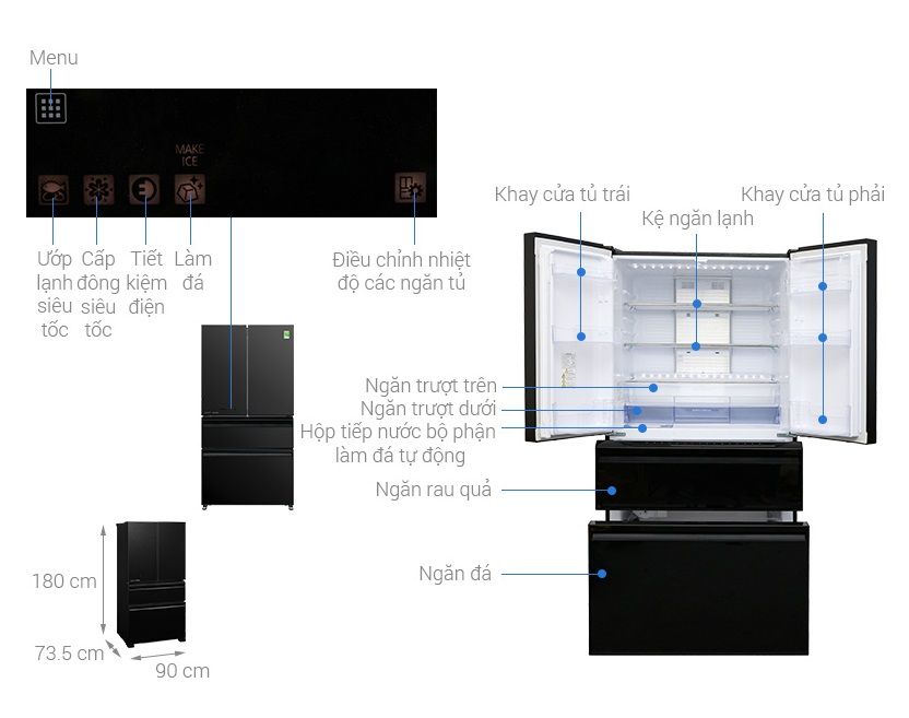 Tủ lạnh Mitsubishi Electric 564L MR-LX68EM-GSL