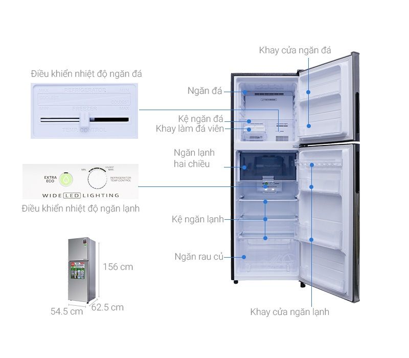 Tủ lạnh Sharp Inverter 251 lít SJ-X251E-SL
