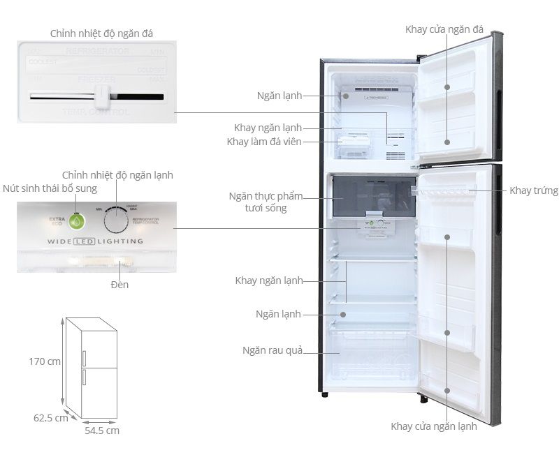 Tủ lạnh Sharp Inverter 281L SJ-X281E-DS