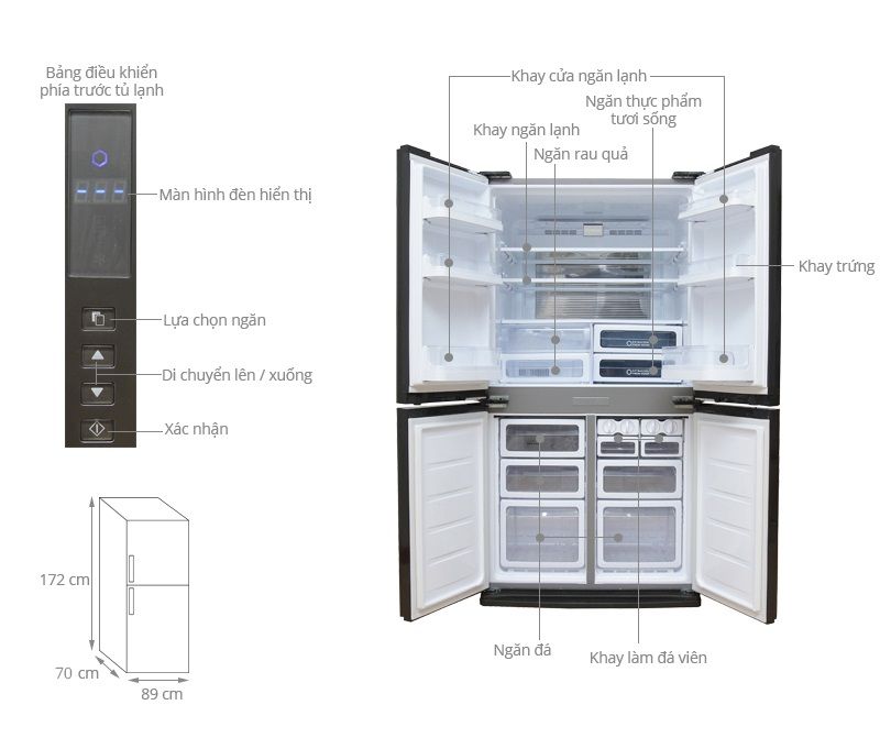 Tủ lạnh Sharp Inverter 626L SJ-FX630V-ST