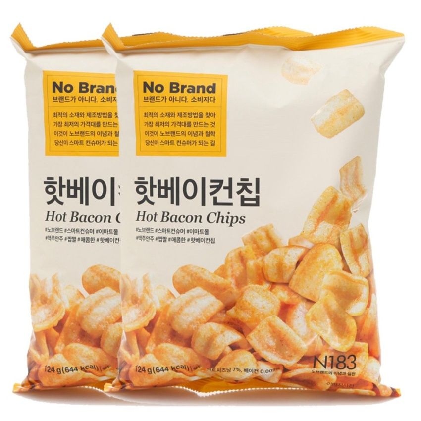 Bộ 02 gói Snack thịt xông khói Hot Bacon Chips 124g