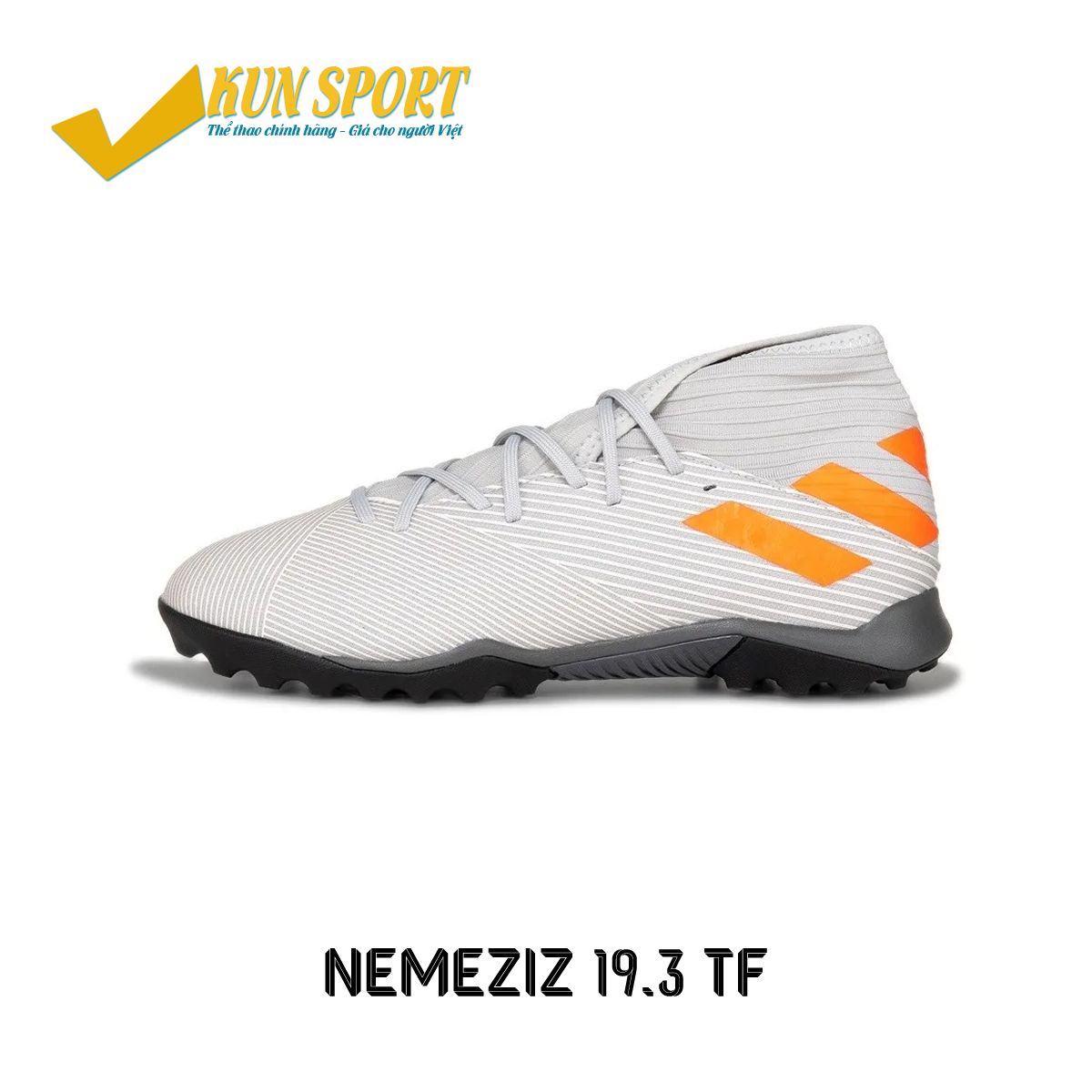 ADIDAS NEMEZIZ 19.3 TF ENCRYPTION - GREY TWO/SOLAR ORANGE/CORE WHITE KIDS - EF8291