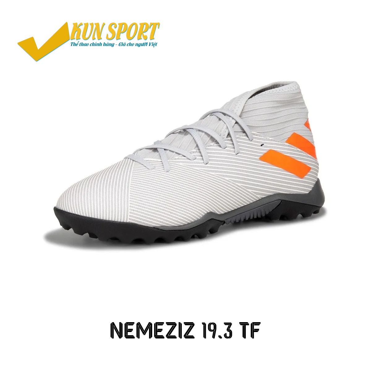 ADIDAS NEMEZIZ 19.3 TF ENCRYPTION - GREY TWO/SOLAR ORANGE/CORE WHITE KIDS - EF8291