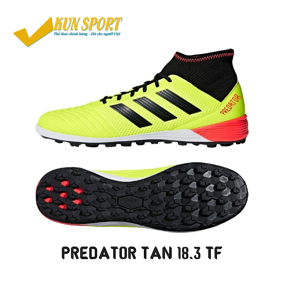 ADIDAS PREDATOR TANGO 18.3 TF – DB2134 – VÀNG CHANH/ ĐEN