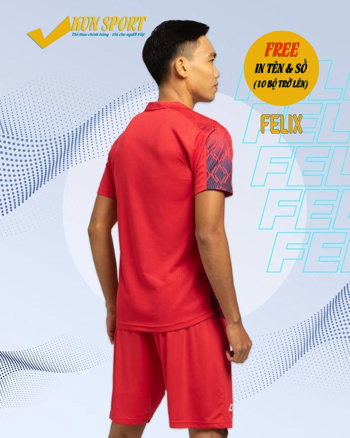 Bộ áo đá bóng CP SPORT FELIX - Đỏ