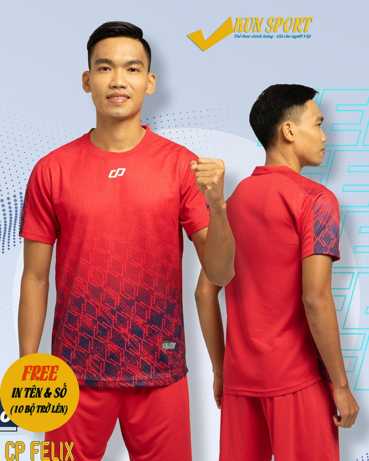 Bộ áo đá bóng CP SPORT FELIX - Đỏ