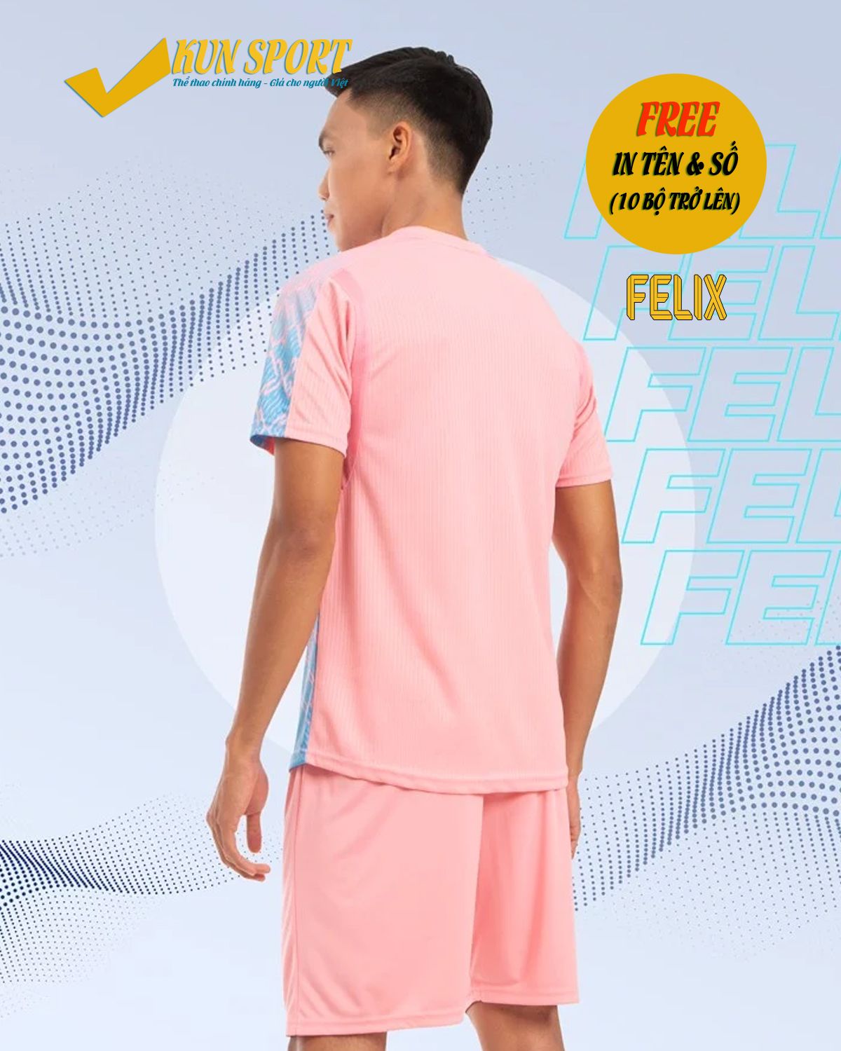 Bộ áo đá bóng CP SPORT FELIX - Hồng xanh ya
