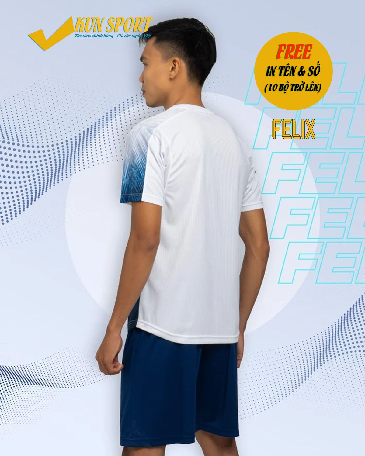 Bộ áo đá bóng CP SPORT FELIX - Trắng xanh