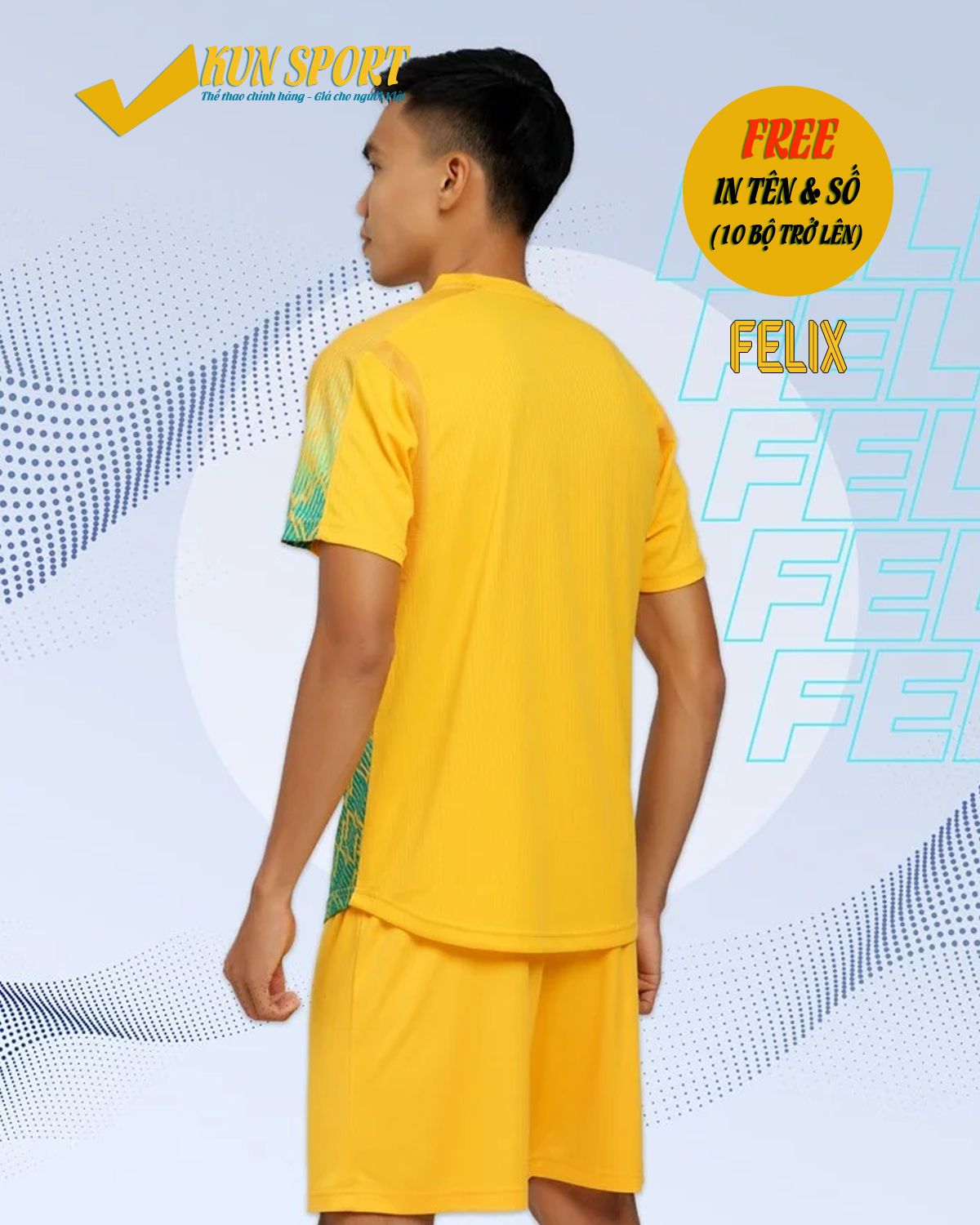 Bộ áo đá bóng CP SPORT FELIX - Vàng