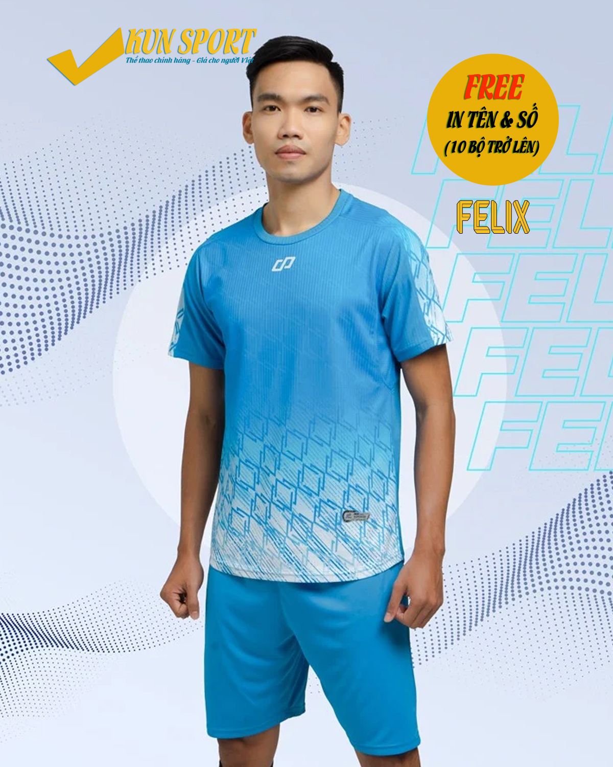 Bộ áo đá bóng CP SPORT FELIX - Xanh ya