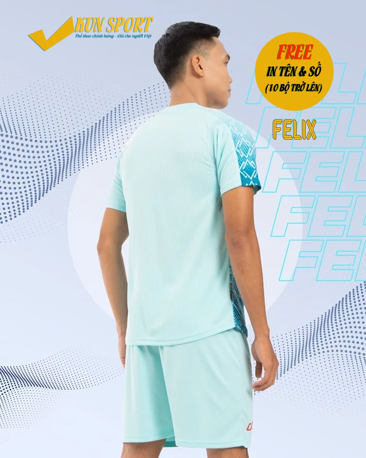 Bộ áo đá bóng CP SPORT FELIX - Xanh ngọc