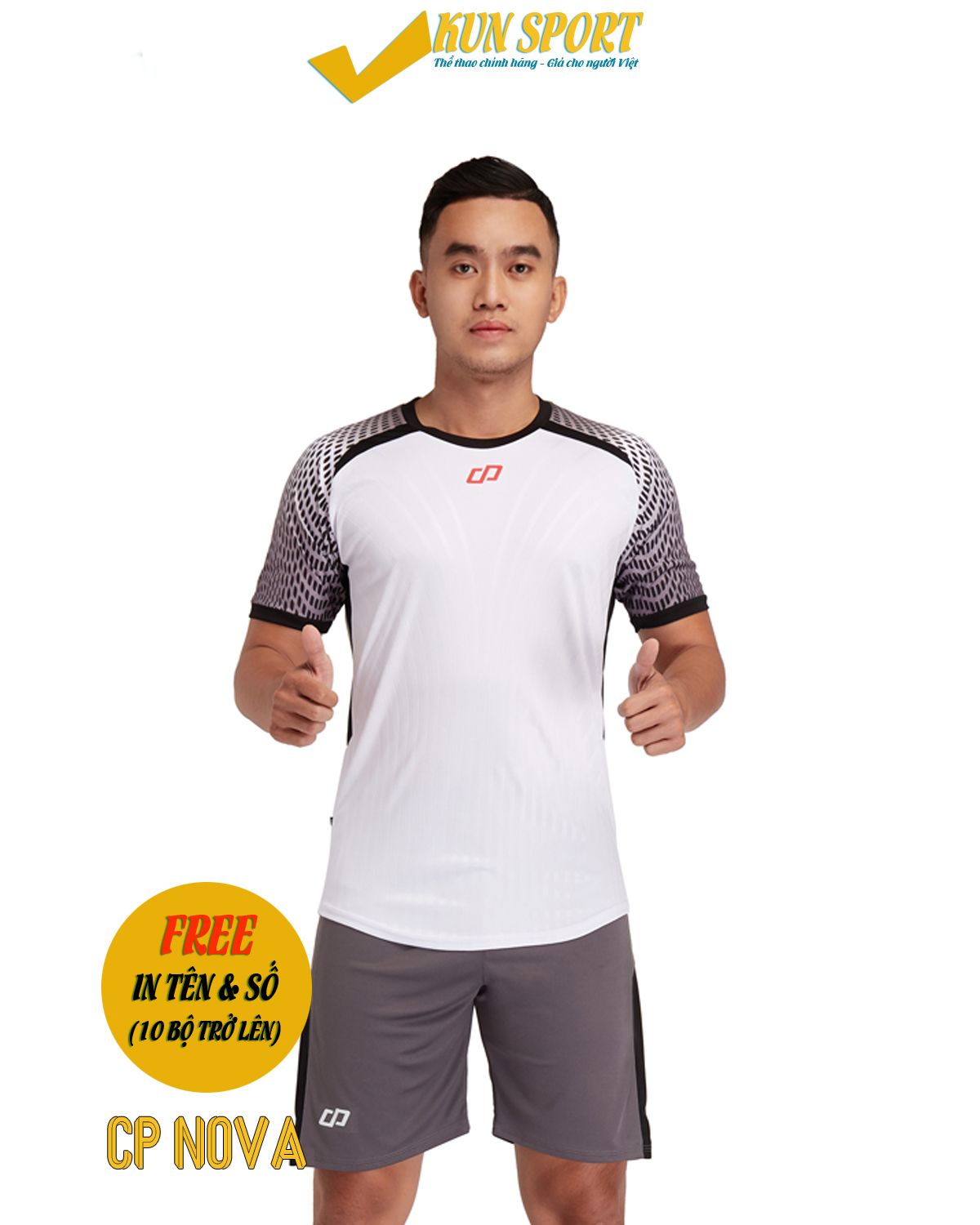 Bộ áo đá bóng CP SPORT NOVA - Trắng