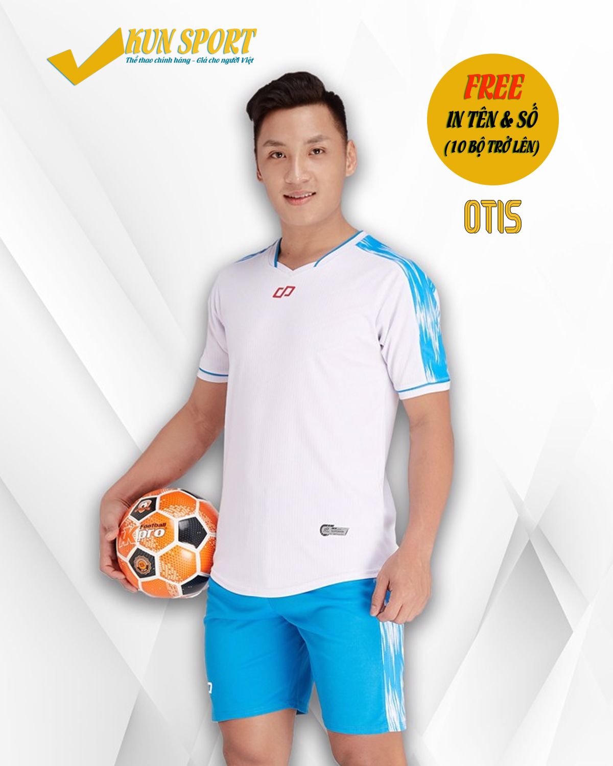 Bộ áo đá bóng CP SPORT OTIS - Trắng