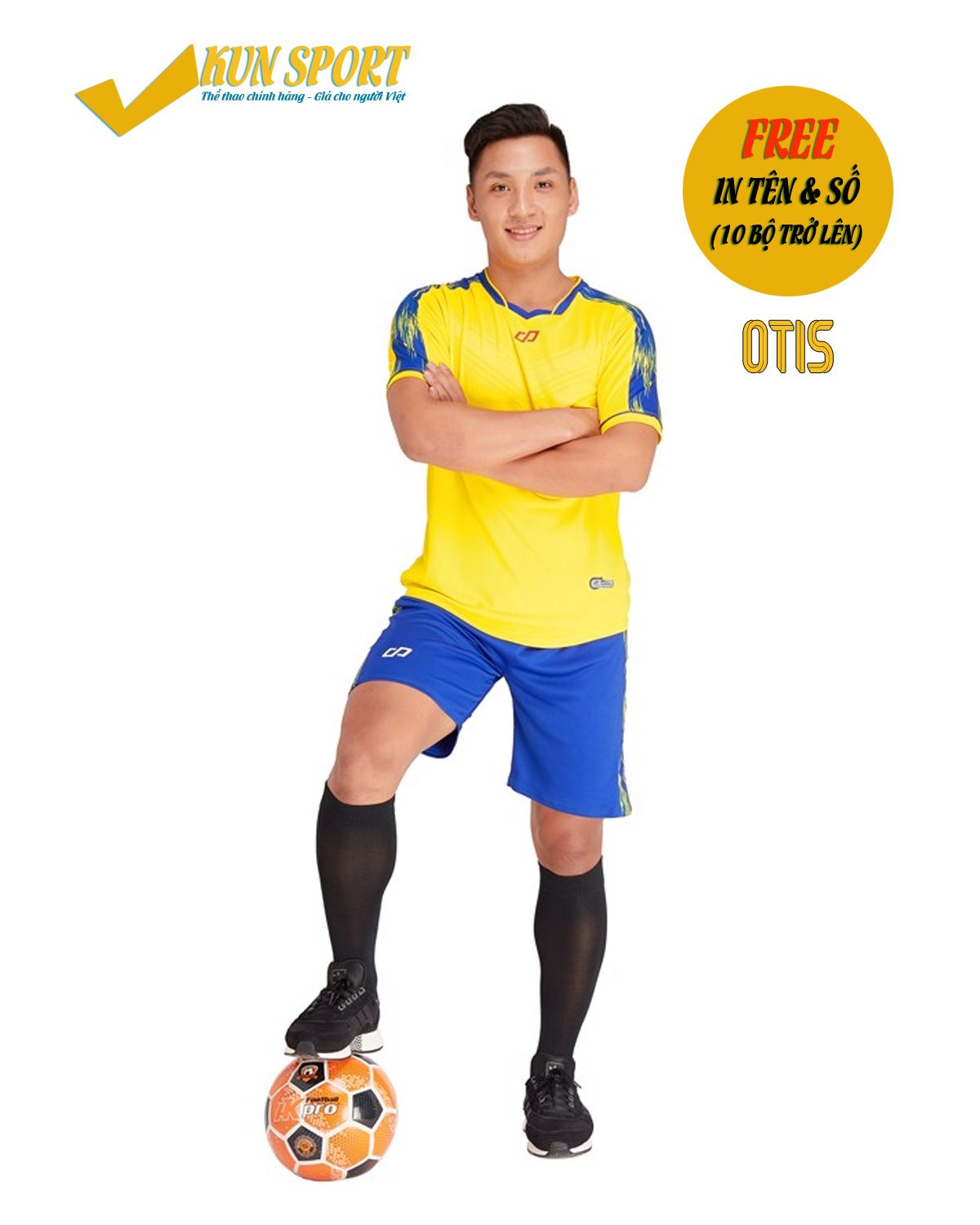 Bộ áo đá bóng CP SPORT OTIS - Vàng