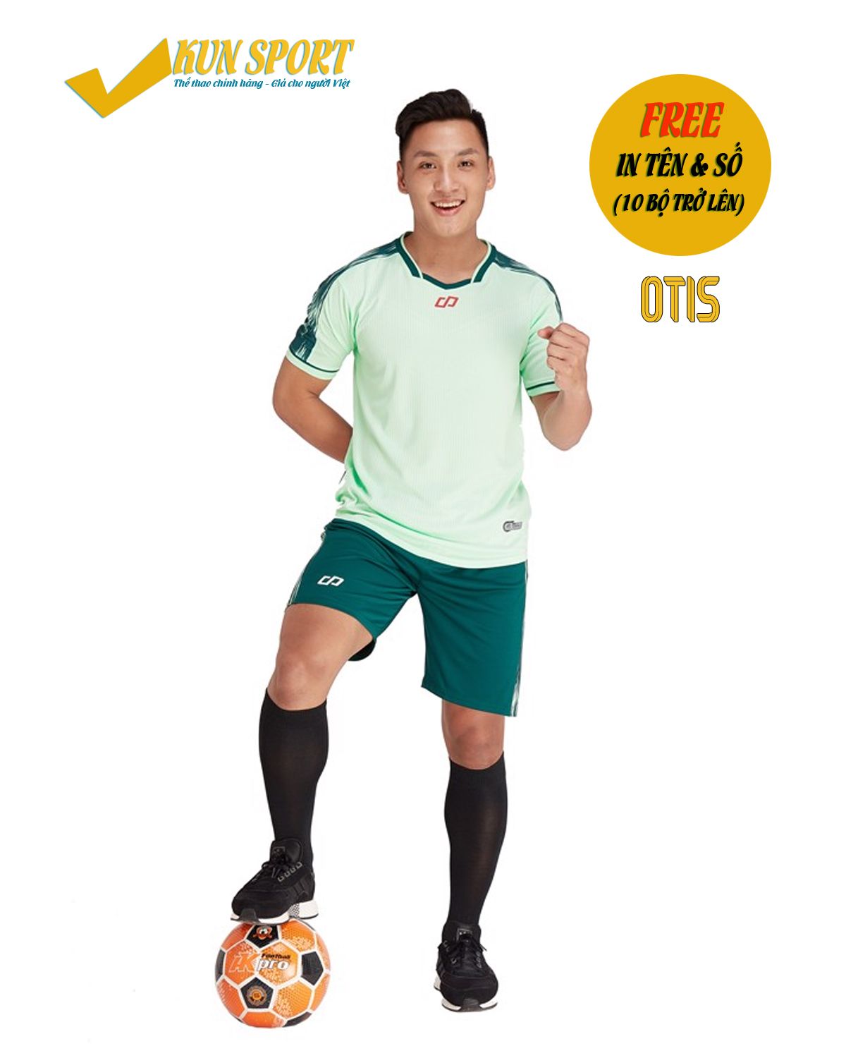 Bộ áo đá bóng CP SPORT OTIS - Xanh ngọc