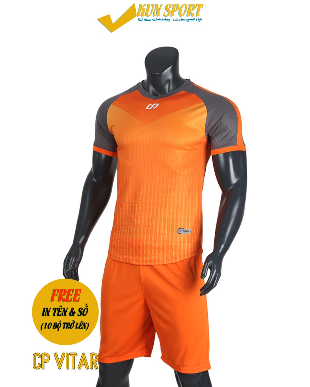 Bộ áo đá bóng CP SPORT VITAR - Cam