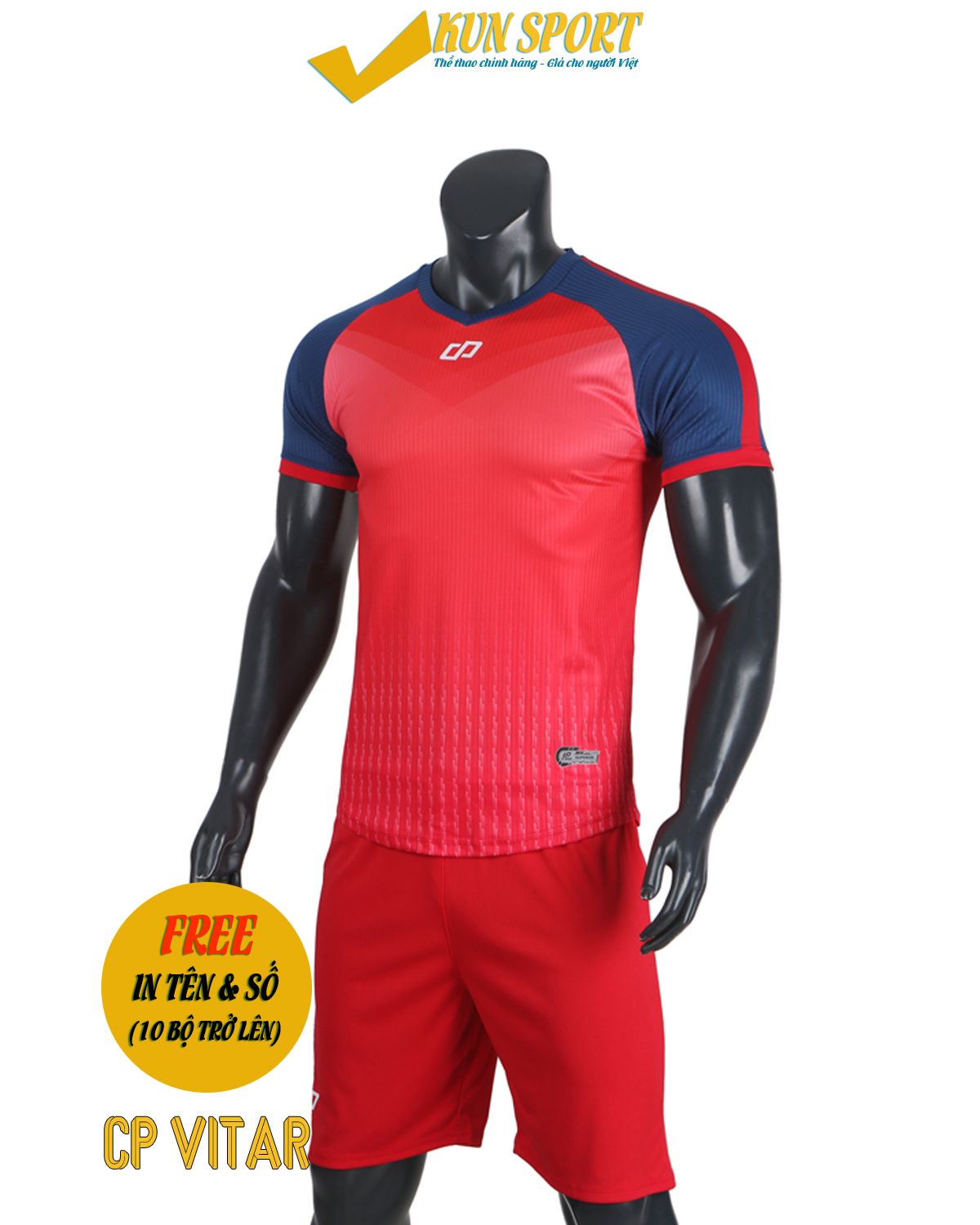Bộ áo đá bóng CP SPORT VITAR - Đỏ