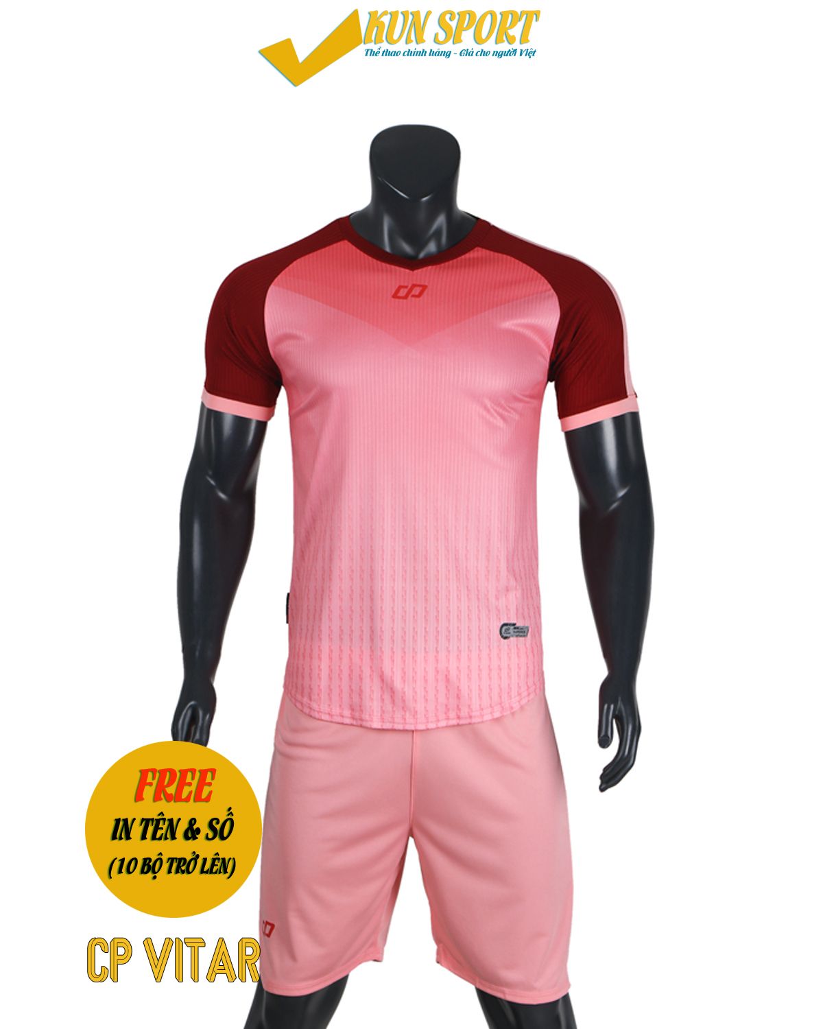 Bộ áo đá bóng CP SPORT VITAR - Hồng