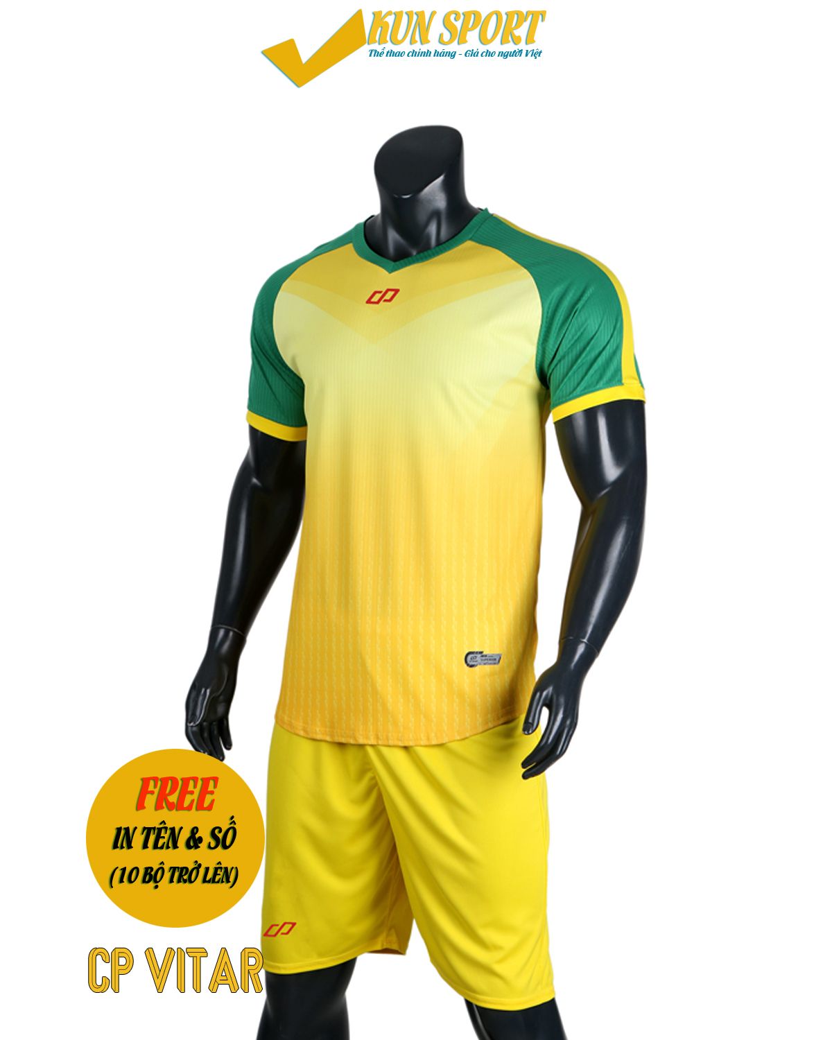 Bộ áo đá bóng CP SPORT VITAR - Vàng