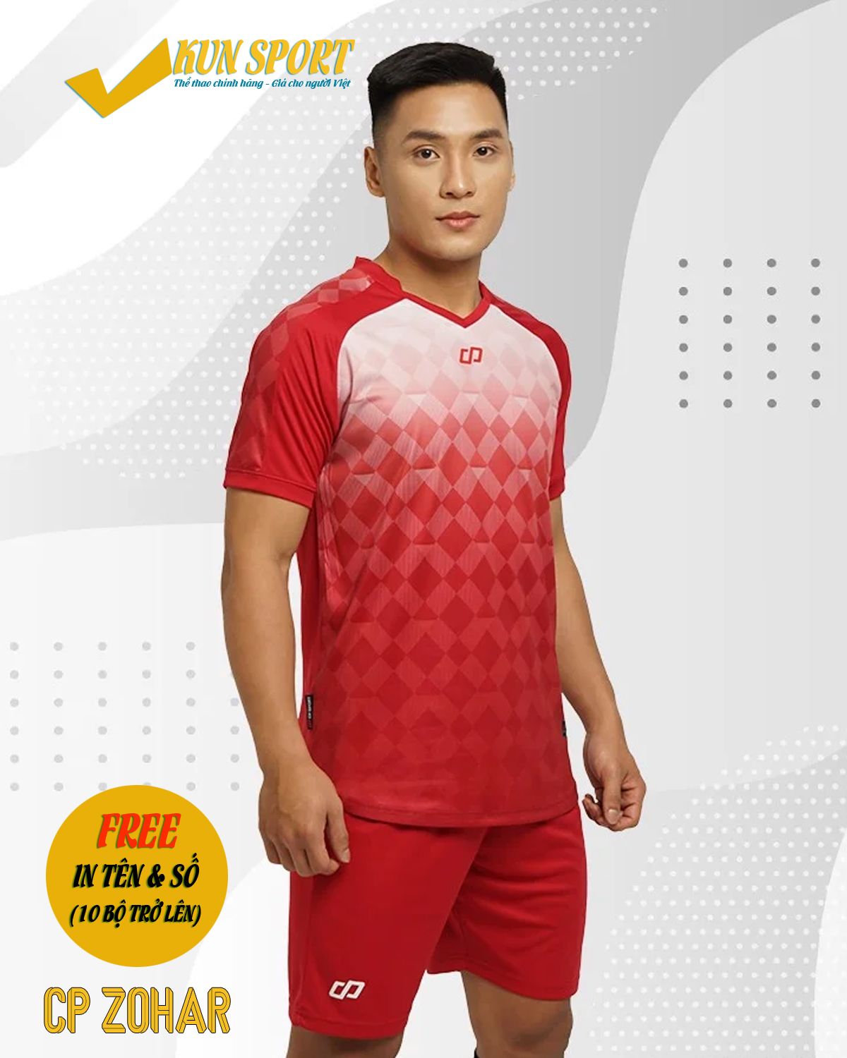 Bộ áo đá bóng CP SPORT ZOHAR - Đỏ