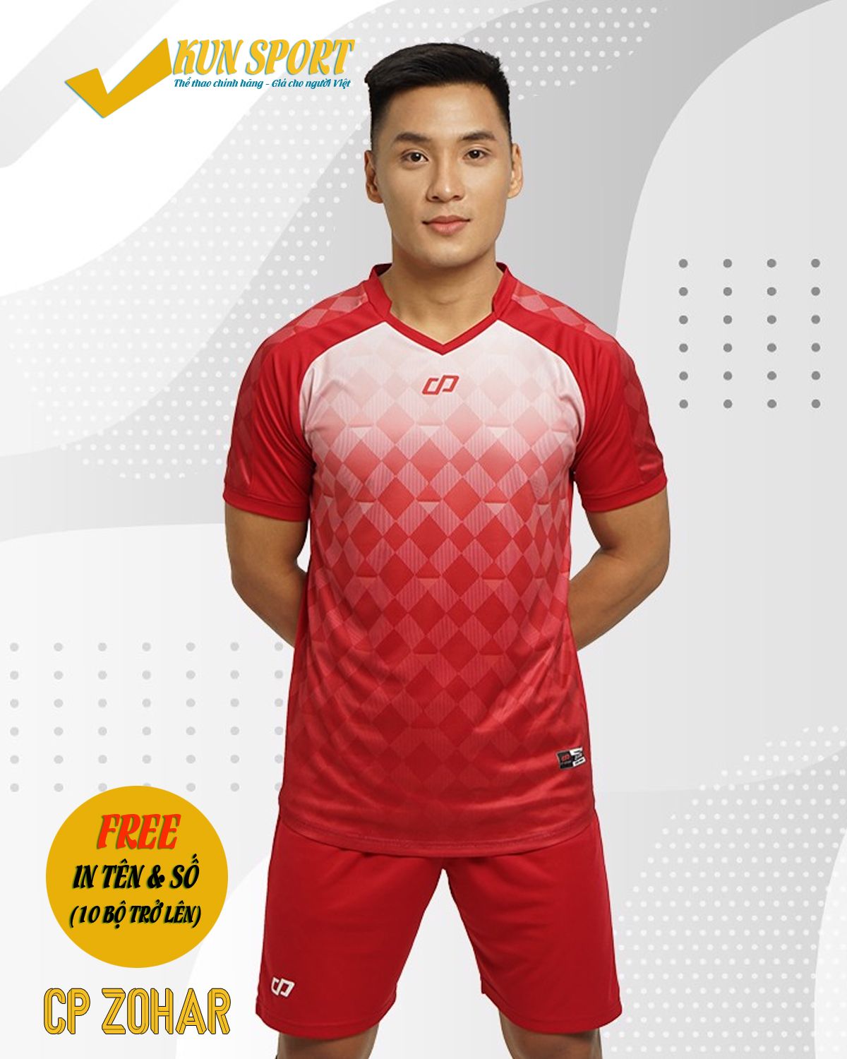 Bộ áo đá bóng CP SPORT ZOHAR - Đỏ