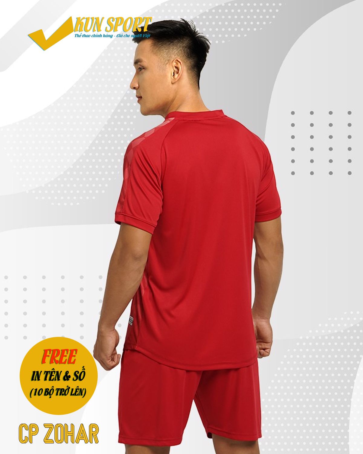 Bộ áo đá bóng CP SPORT ZOHAR - Đỏ