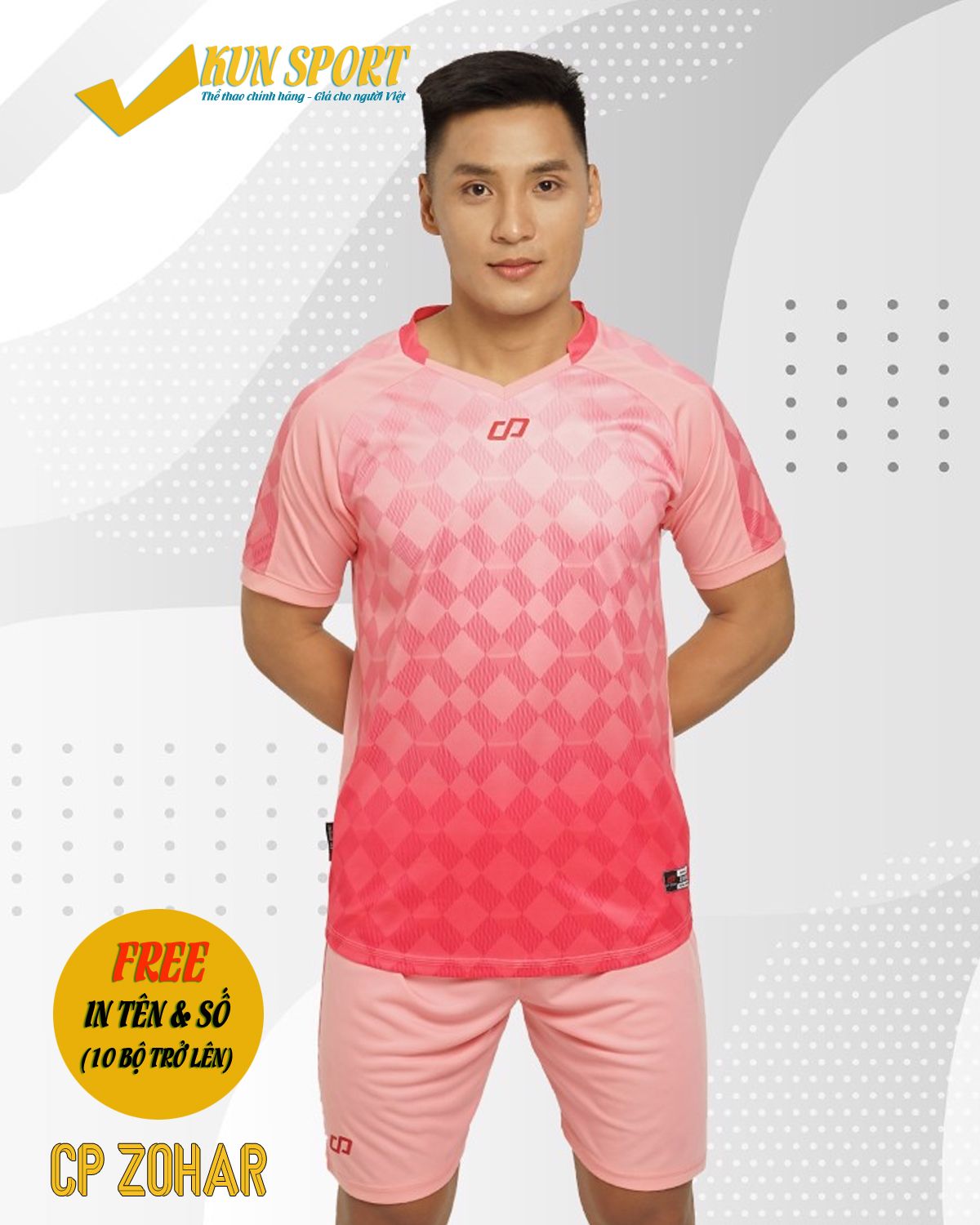 Bộ áo đá bóng CP SPORT ZOHAR - Hồng