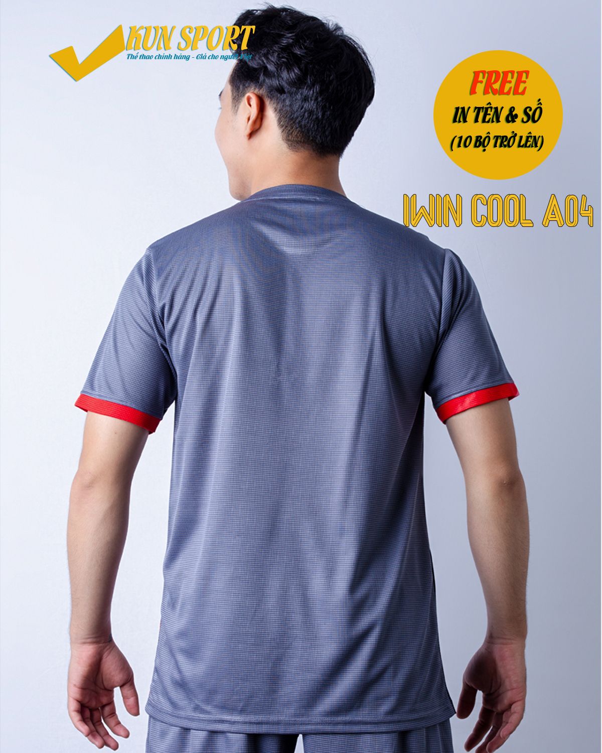 Bộ áo IWIN COOL A04 - Xám đen