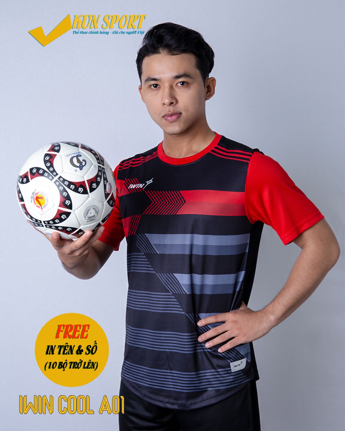 Bộ áo IWIN COOL A01 - Đen