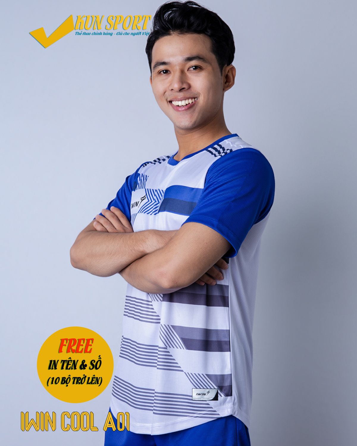 Bộ áo IWIN COOL A01 - Trắng