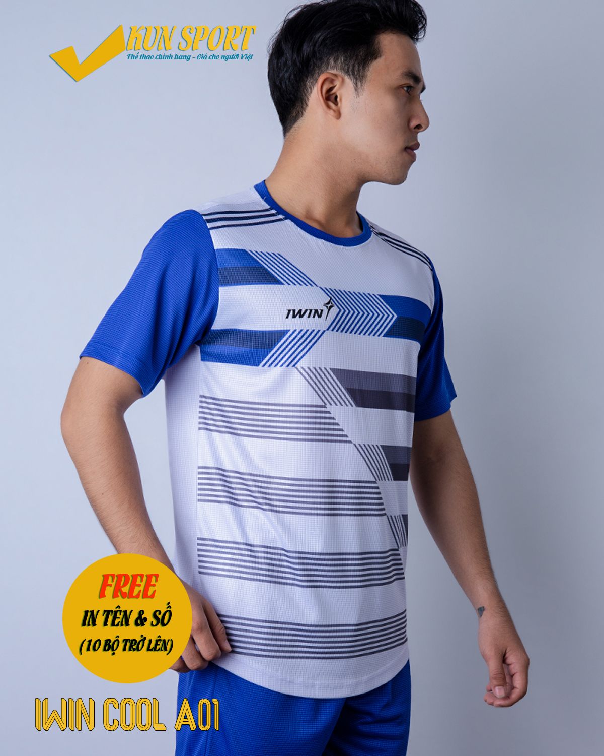 Bộ áo IWIN COOL A01 - Trắng