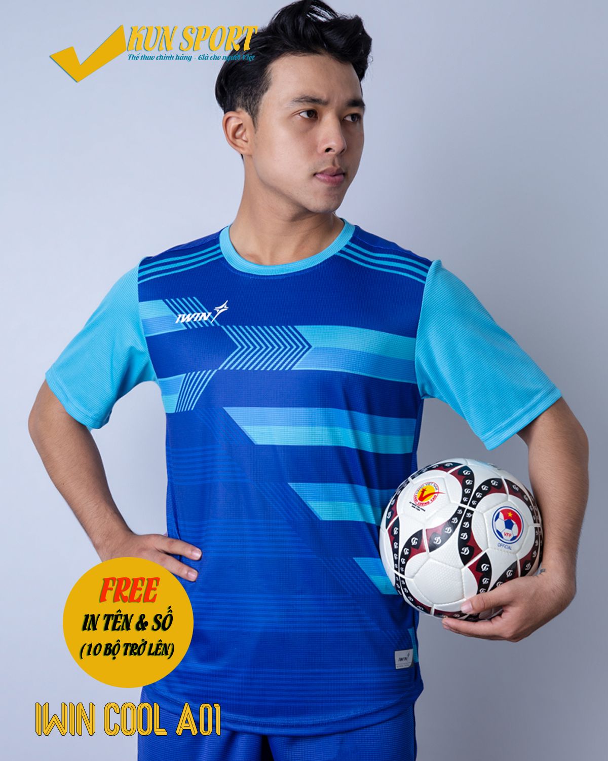 Bộ áo IWIN COOL A01 - Xanh bích