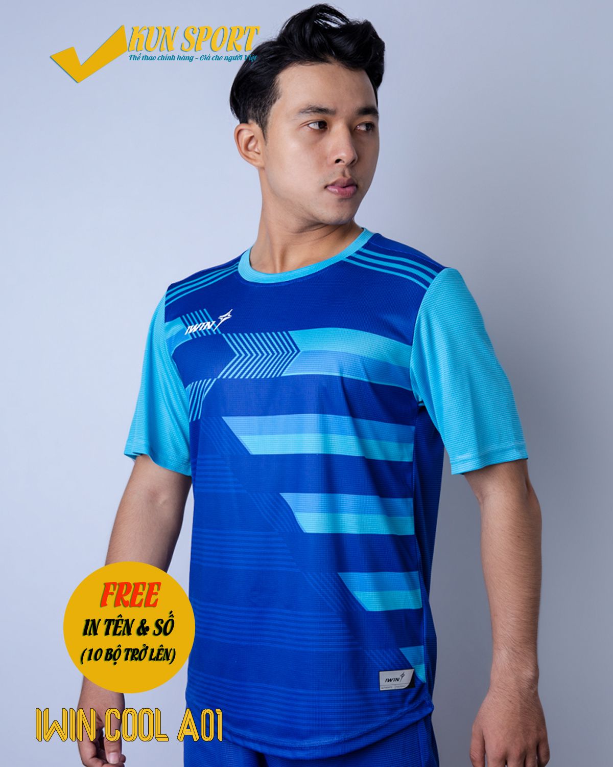 Bộ áo IWIN COOL A01 - Xanh bích