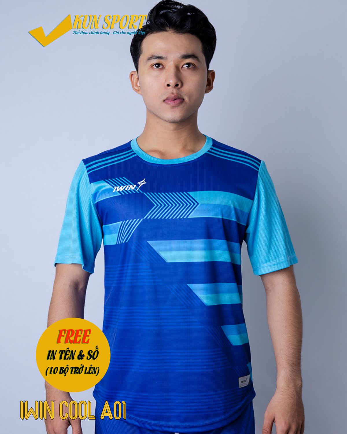 Bộ áo IWIN COOL A01 - Xanh bích