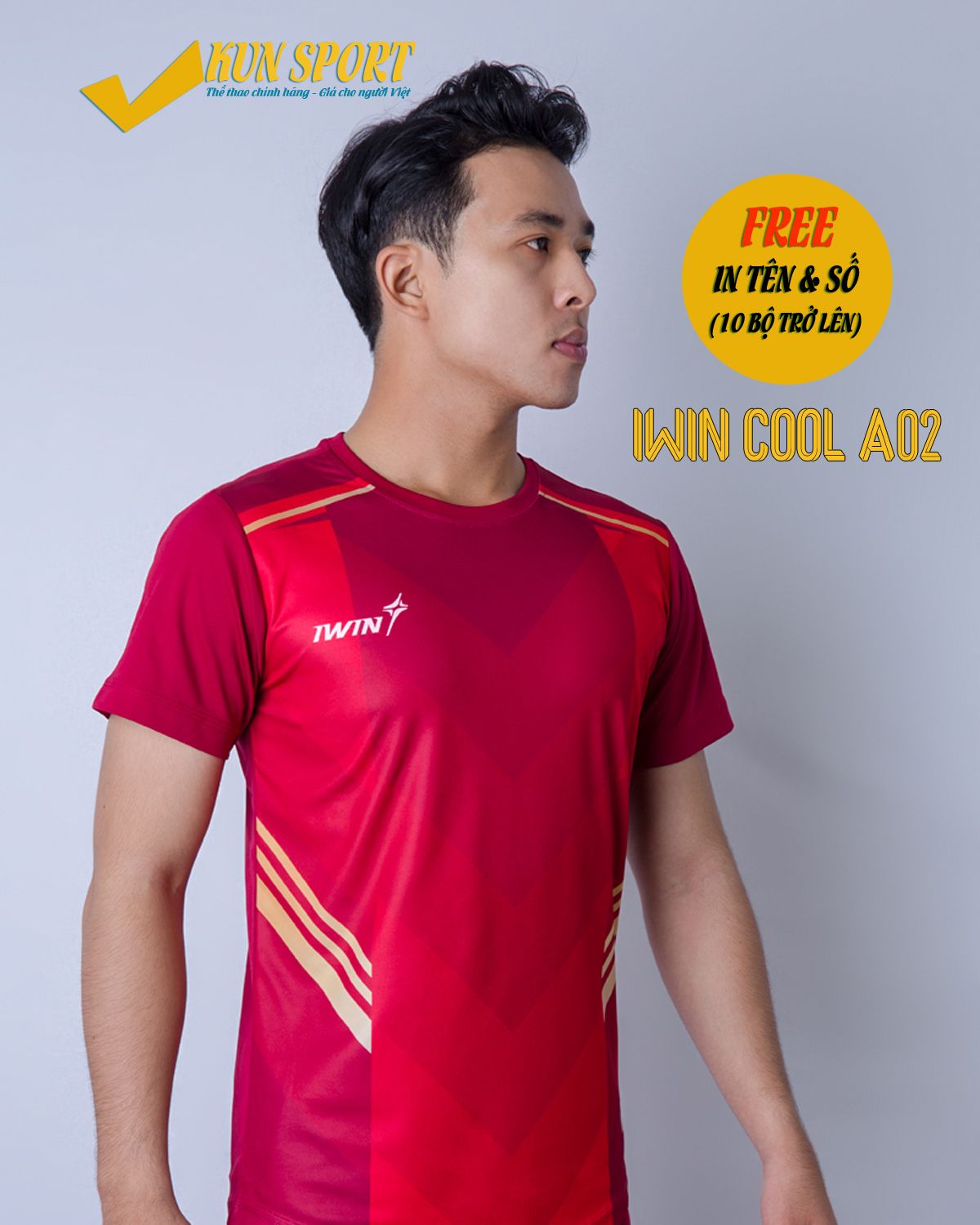 Bộ áo IWIN COOL A02 - Đỏ
