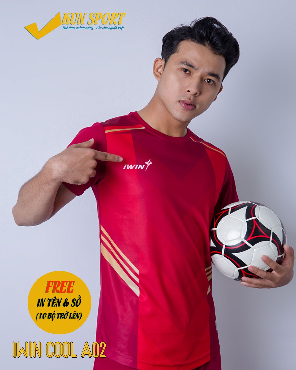 Bộ áo IWIN COOL A02 - Đỏ