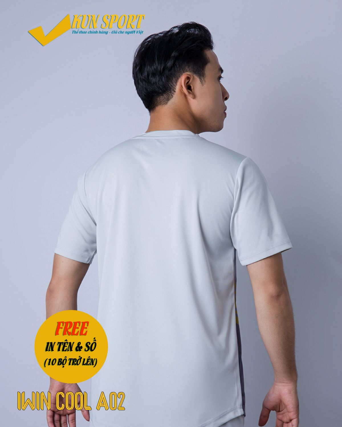 Bộ áo IWIN COOL A02 - Trắng xám