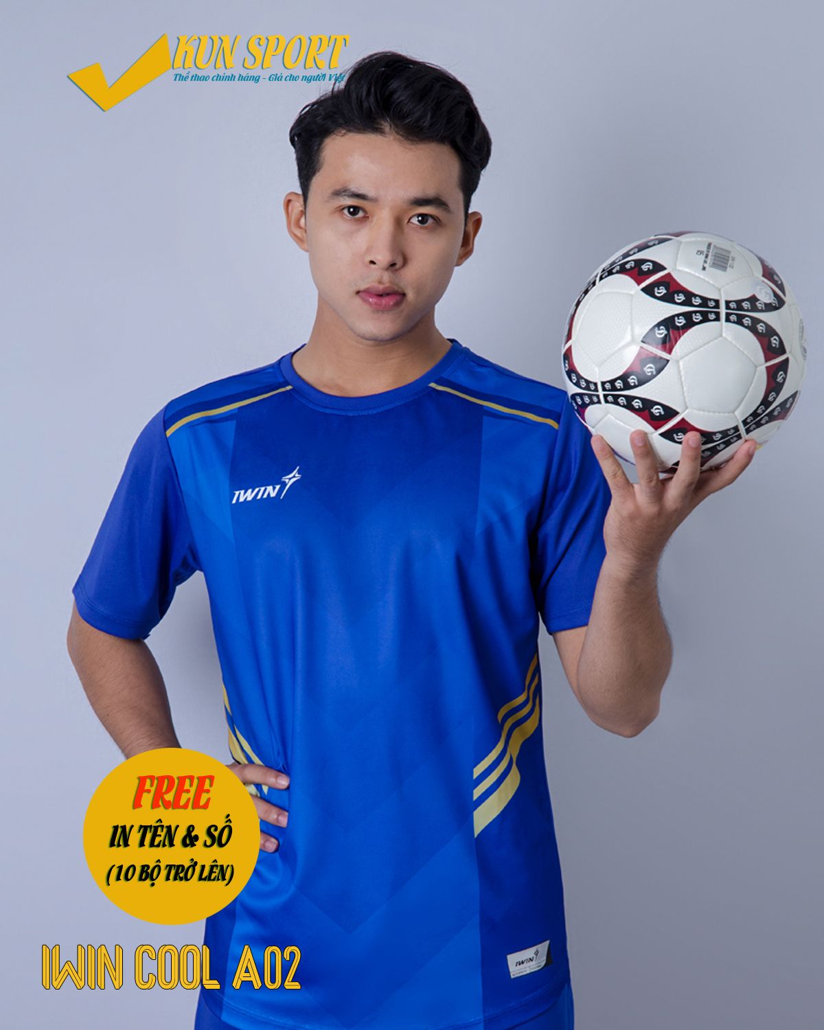 Bộ áo IWIN COOL A02 - Xanh bích