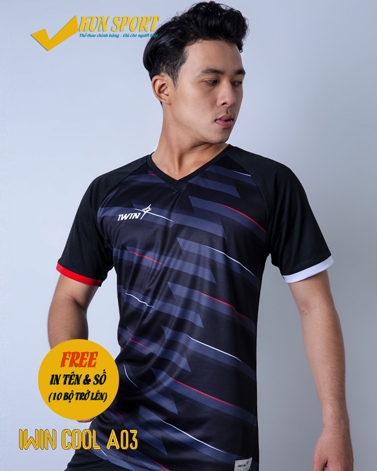Bộ áo IWIN COOL A03 - Đen