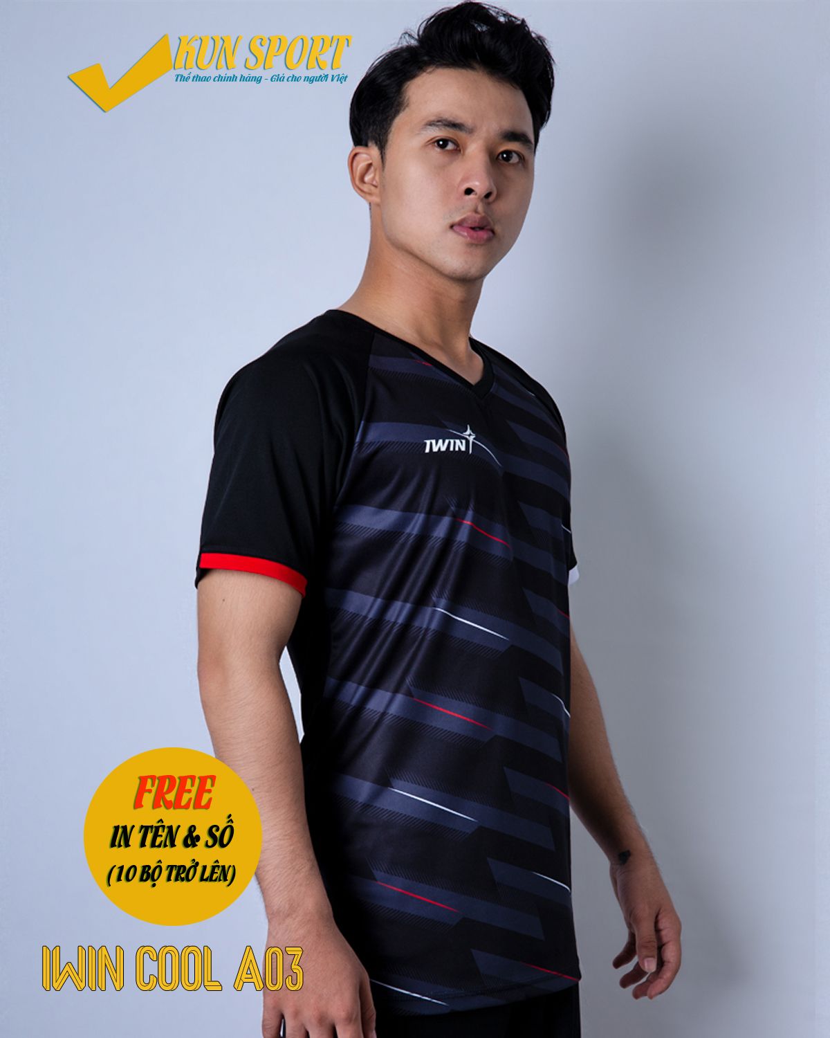 Bộ áo IWIN COOL A03 - Đen