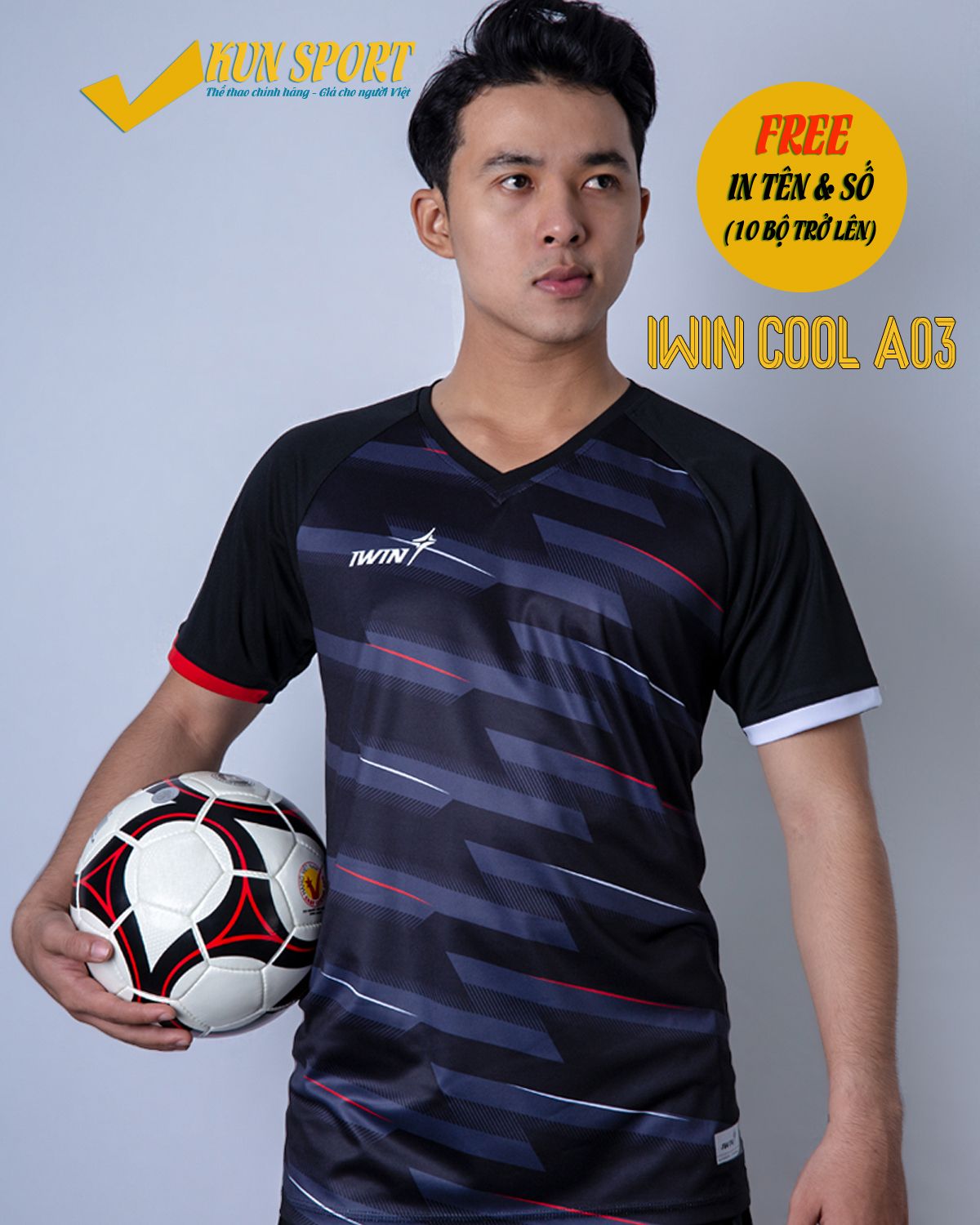 Bộ áo IWIN COOL A03 - Đen