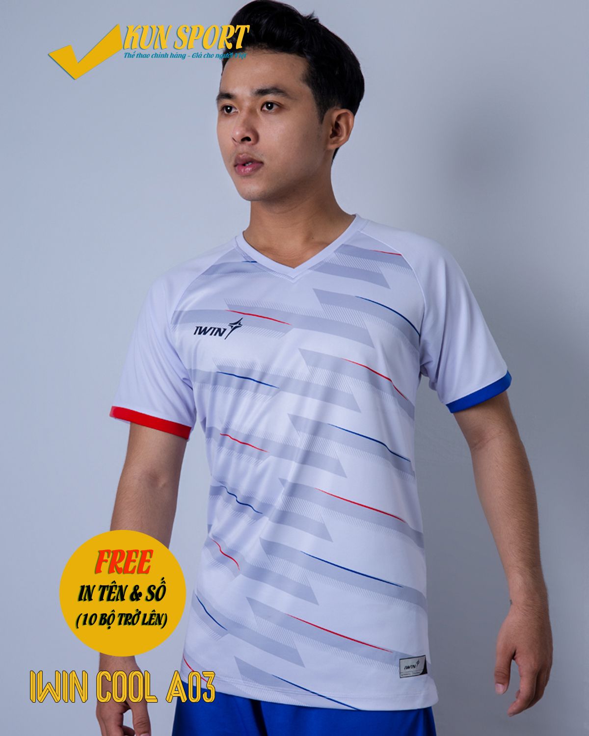 Bộ áo IWIN COOL A03 - Trắng