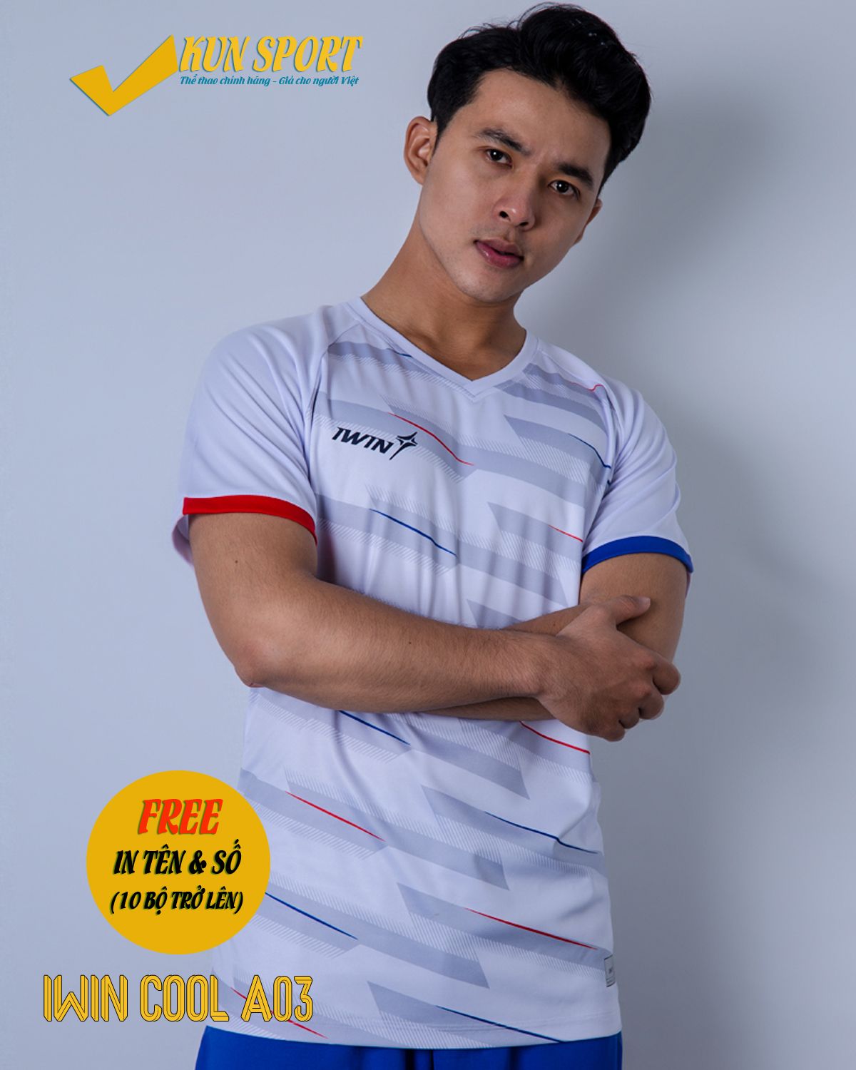 Bộ áo IWIN COOL A03 - Trắng