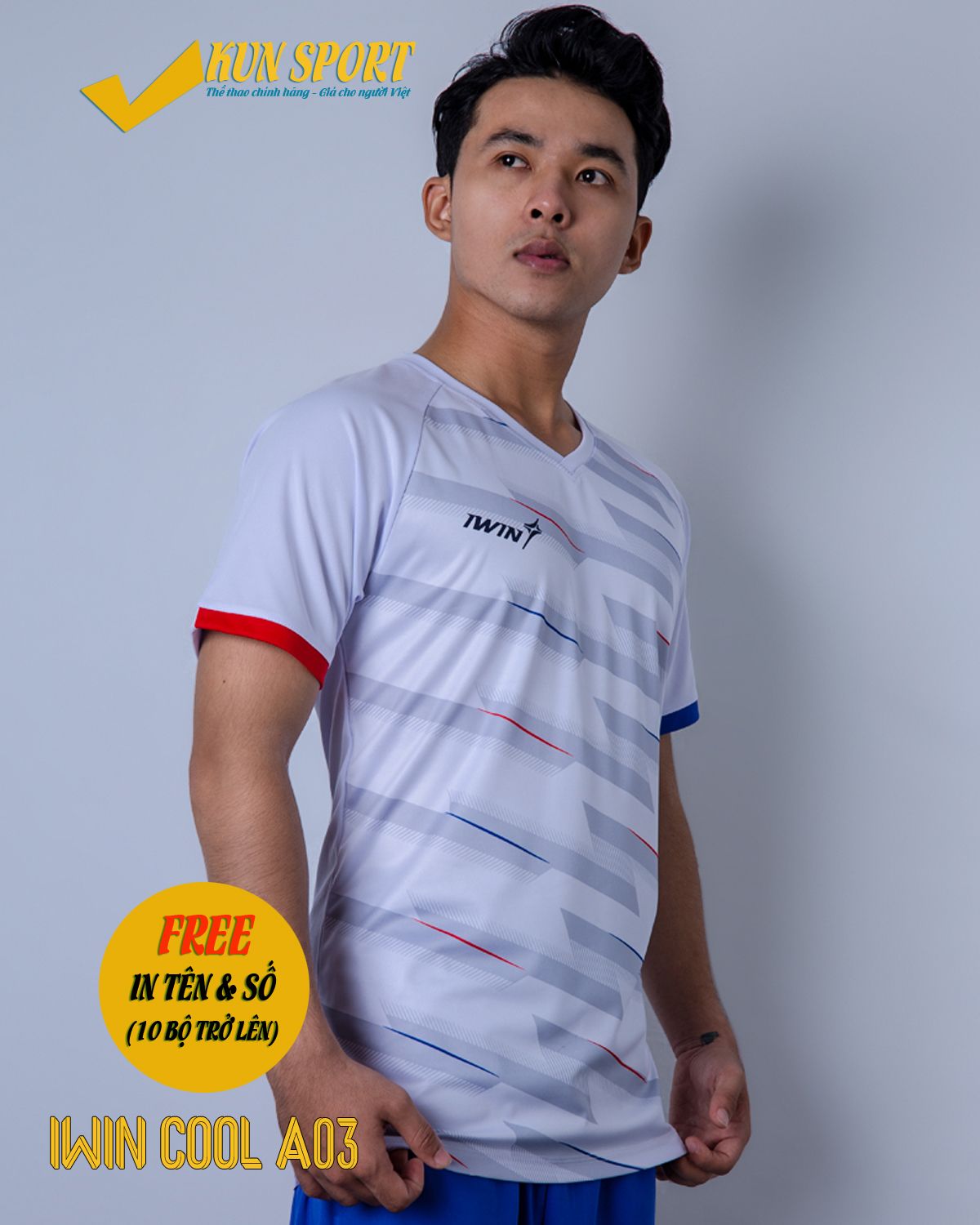 Bộ áo IWIN COOL A03 - Trắng
